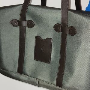 Vintage Polo Ralph Lauren Signature Logo Carry On Duffle Bag Green